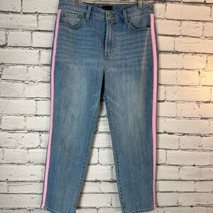 Talbots Jeans size 10 Light Blue 90’s Y2K Modern Ankle Petite Pink Stripe Y2K